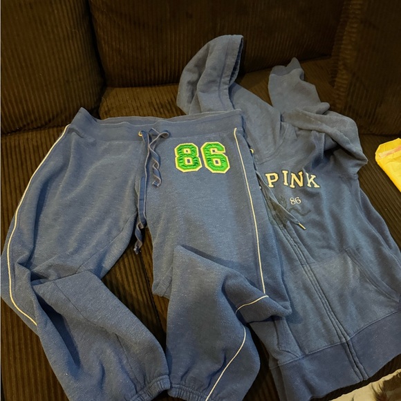 PINK by Victoria’s Secret royal blue hoodie  size L and joggers size M - Picture 5 of 11